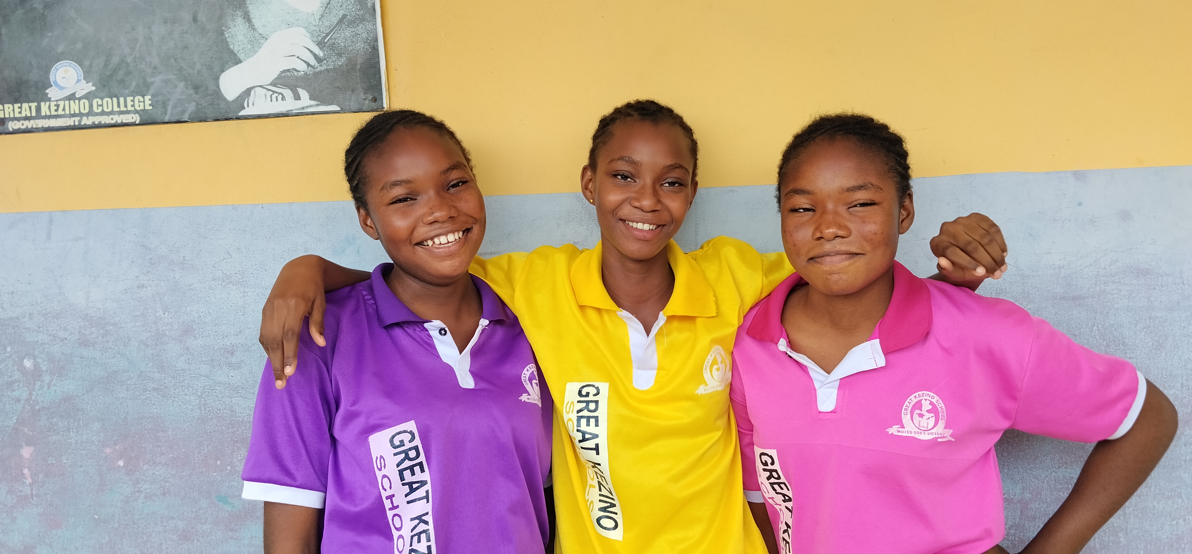 Students in Yellow, Purple and Pink House Sportswear